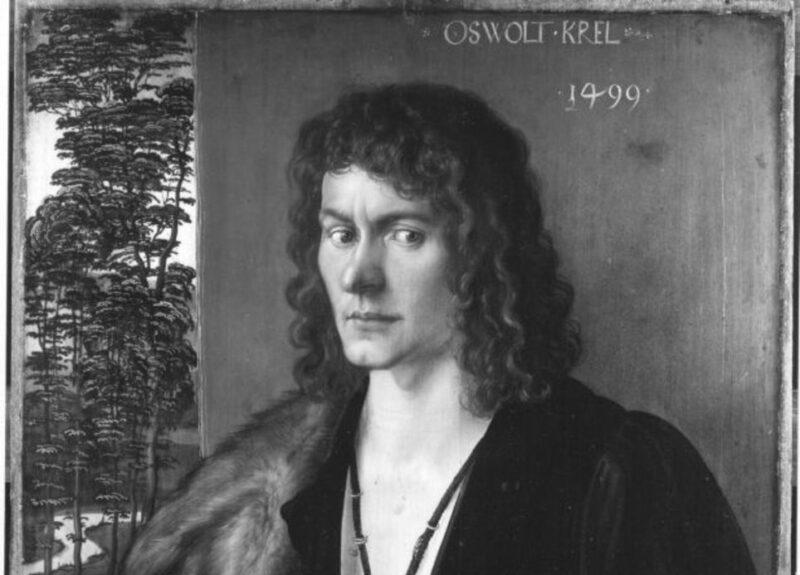 Painting by Albrecht Duerer showing Oswolt Krel. The picture shows the middle part of Duerers triptychon (cut)